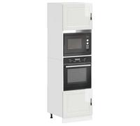 Walplus Oven Cabinets 2 Pcs Porto Gloss White Engineered Wood