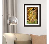 WALPLUS Painting Poster The Kiss,1907 by Gustav Klimt 40x30cm Wall Stickers Removable Self-Adhesive Mural Art Decals Vinyl Home Decoration DIY Living Bedroom Decor Wallpaper Gift Stick on Wall