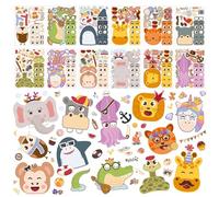 WALPLUS Party Animals Face Design Wall Stickers 15 x 20 cm, Peel and Stick Removable Wall Decals for Bedroom Nursery Playroom Living Room Decor