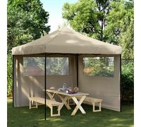 Walplus Party Tent Folding Taupe 292 X 292 X 315 Cm Oxford Fabric