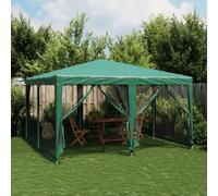 Walplus Party Tent Garden Gazebo Canopy With 8 Mesh Sidewalls Green 4X4 M Hdpe