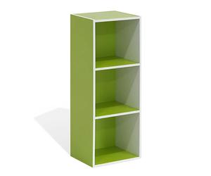 WALPLUS Pasir 3-Tier Open Shelf Bookcase, White/Green 11003WH/GR | Luxury Wall Decor for Living Room & Bedroom