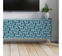 Walplus Pearl Turquoise Jewel Peel And Stick Wall Tiles Sticker - 24Pcs Self Adhesive Stick On Tiles For Kitchen 15Cm (6Inch)
