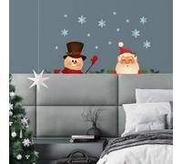 Walplus Peeking Santa And Snowman Stickers Set Wall Stickers Wall Art, Diy Art, Home Decorations, Decals