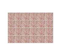 WALPLUS 24 PCS Pink Tile Stickers Self Adhesive Wall Tiles 15x15cm(6") Stick on Tiles Kitchen Removable Self Adhesive Tiles for Walls Vintage Pink Marble Mosaic Kitchen Tile Stickers