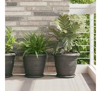 Walplus Plant Pots 6 Pcs Black A 34 X 28 Cm Plastic