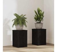 Walplus Plant Stand 2 Pcs Black Oak 20 X 20 X 30 Cm Engineered Wood