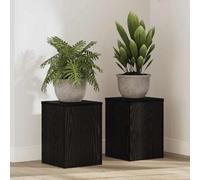 Walplus Plant Stand 2 Pcs Black Oak 25 X 25 X 35 Cm Engineered Wood
