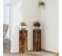 Walplus Plant Stand 2Pcs Smoked Oak 17X17X60 Cm Engineered Wood