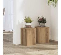 Walplus Plant Stands 2 Pcs Artisan Oak 20X20X30 Cm Engineered Wood