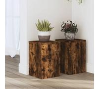 Walplus Plant Stands 2 Pcs Smoked Oak 20X20X30 Cm Engineered Wood