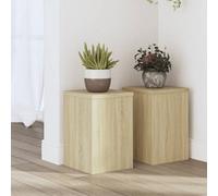 Walplus Plant Stands 2 Pcs Sonoma Oak 20X20X30 Cm Engineered Wood