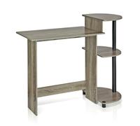WALPLUS Premium Desk | Compact Computer Desk with Shelves, French Oak Grey/Black, /BK for Smart Space Utilization | 11181GYW