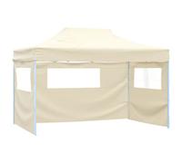 Walplus Professional Folding Party Tent Garden Gazebo Canopy With 3 Sidewalls 3X4 M Steel Cream