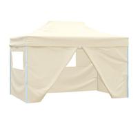 Walplus Professional Folding Party Tent Garden Gazebo Canopy With 4 Sidewalls 3X4 M Steel Cream