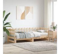 Walplus Pull-Out Day Bed Without Mattress 2X(80X200) Cm Solid Wood
