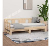 Walplus Pull-Out Day Bed Without Mattress Solid Wood Pine 2X(90X190) Cm