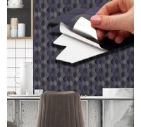 WALPLUS 28.5x14cm@48 pcs Purple Shade Leaf Wall Tile Sticker Backsplash Tile Paint Stick on Tiles Peel and Stick Self Adhesive Wall Tiles Stickers for Kitchen Bathroom Tile Transfer