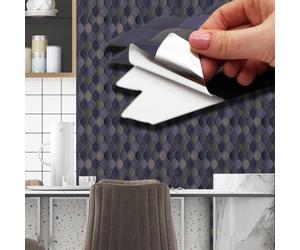 Walplus Purple Shade Leaf Tile Stickers 2D Multipack 48Pcs
