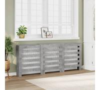 Walplus Radiator Cover Concrete Grey 205X21.5X83.5 Cm Engineered Wood