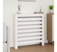 Walplus Radiator Cover White 79.5X19X84 Cm Solid Wood Pine
