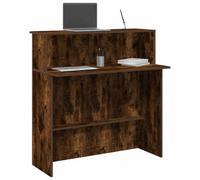 Walplus Reception Desk Smoked Oak 100X50X103.5 Cm Engineered Wood