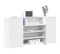 Walplus Reception Desk White 200X50X103.5 Cm Engineered Wood