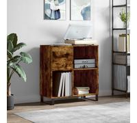 Walplus Record Cabinet Smoked Oak 84.5X38X89 Cm Engineered Wood