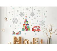 WALPLUS Festive Wall Stickers for Christmas - Mixed Design Vinyl Decals - Self-Adhesive & Removable - Ideal for Holiday Home, Office & Window Decorations