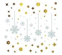 WALPLUS Removable Christmas Wall Decals - Self-Adhesive Festive Stickers for Windows & Walls - Holiday Decorations - Mixed Designs - Easy to Apply