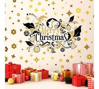 WALPLUS Removable Christmas Wall Stickers - Mixed Festive Decorations for Windows & Walls - Vinyl Xmas Decals with Santa, Snowflakes, Reindeer - Holiday Home, Living Room, Bedroom Decor