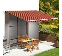 Walplus Replacement Fabric For Awning Garden Sun Shade Canopy Gazebo For Back Door, Porch, Patio Orange And Brown 5X3.5 M