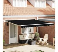 Walplus Retractable Awning Black 400 X 300 Cm Polyester