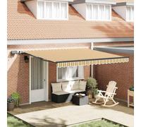 Walplus Retractable Awning Manual Multicolour 400 X 300 Cm Fabric