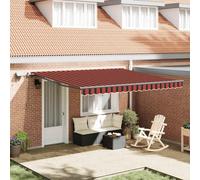 Walplus Retractable Awning Manual Orange And Brown 400 X 300 Cm Fabric