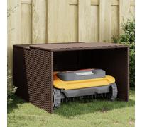Walplus Robot Mower Garage Brown 86X90X52/57 Cm Poly Rattan