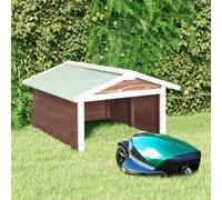 Walplus Robotic Lawn Mower Garage 72X87X50 Cm Mocca And White Firwood