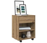 Walplus Rolling Cabinet Artisan Oak 46X36X59 Cm Engineered Wood