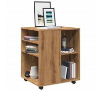 Walplus Rolling Cabinet Artisan Oak 60X53X72 Cm Engineered Wood