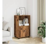 Walplus Rolling Cabinet Old Wood 55X40X91 Cm Engineered Wood