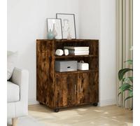 Walplus Rolling Cabinet Smoked Oak 60X48X81 Cm Engineered Wood