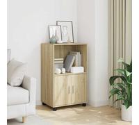 Walplus Rolling Cabinet Sonoma Oak 55X40X91 Cm Engineered Wood