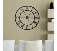 Walplus Roman Numerals Wall Clock For Indoor - Vintage Look Clock, Iron Large Wall Clock Oversized - 43Cm X 43Cm
