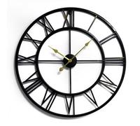 Walplus Roman Numerals Wall Clock For Indoor - Vintage Look Clock, Metal Large Wall Clock, Roman No With Gold Hands - 76Cm