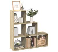 Walplus Room Divider Bookcase 3-Tier Sonoma Oak 99X29X99 Cm Engineered Wood