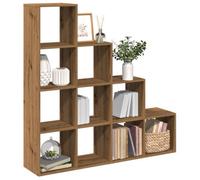 Walplus Room Divider Bookcase 4 Tier Artisan Oak 131.5X29X131.5 Cm Engineered Wood