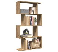 Walplus Room Divider Bookcase 4-Tier Artisan Oak 70X24X129 Cm Engineered Wood