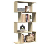 Walplus Room Divider Bookcase 4-Tier Sonoma Oak 70X24X129 Cm Engineered Wood