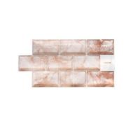 Walplus Rose Marble Subway Brick Peel And Stick 2D Wall Tiles Sticker - 24Pcs Self Adhesive Stick On Tiles For Kitchen 28.5X14