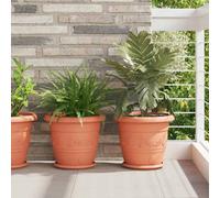 Walplus Round Flower Pot 24 Pcs Brick Red A 34 X 28 Cm Plastic